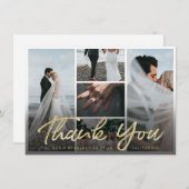 Carte De Remerciements Typographie de script de pinceau d'or moderne avec (Devant / Derrière)