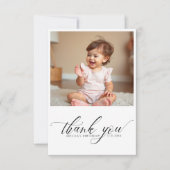 Carte De Remerciements Typographie de script moderne Photo d'anniversaire (Devant)