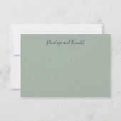 Carte De Remerciements Typographie de script vert sauge minimaliste moder (Devant)