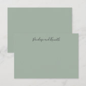 Carte De Remerciements Typographie de script vert sauge minimaliste moder (Devant / Derrière)