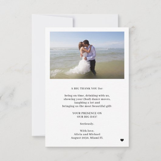 Carte De Remerciements Typographie décontractée moderne 4 photo collage m (Dos)