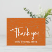 Carte De Remerciements Typographie élégante de script orange Math Graduat (Debout devant)