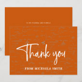 Carte De Remerciements Typographie élégante de script orange Math Graduat (Devant / Derrière)
