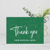 Carte De Remerciements Typographie élégante de script vert Mathématiques (Debout devant)