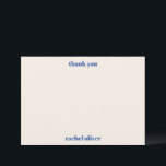 Carte De Remerciements Typographie en gras bleu ivoire Bat mitzvah person<br><div class="desc">Typographie en gras bleu ivoire coutume Carte de remerciements Bat mitzvah</div>