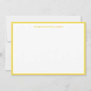 Carte De Remerciements Typographie en gras Nom personnalisé Bordure jaune