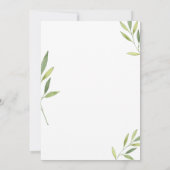 Carte De Remerciements Typographie et aquarelle verte (Dos)