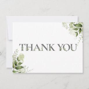 Carte De Remerciements Typographie florale personnalisée