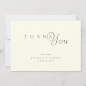 Carte De Remerciements Typographie ivoirienne minimale élégante Mariage d (Devant)