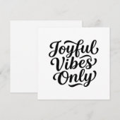 Carte De Remerciements Typographie Joyeuses Vibrations (Devant / Derrière)