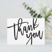 Carte De Remerciements Typographie, Lettres, Fête des mariées, Mariage (Debout devant)