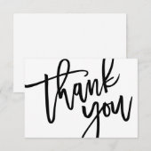 Carte De Remerciements Typographie, Lettres, Fête des mariées, Mariage (Devant / Derrière)