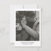 Carte De Remerciements Typographie minimale Chic Monogramme Mariage photo (Devant)