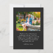 Carte De Remerciements Typographie minimale de script blanc (Dos)