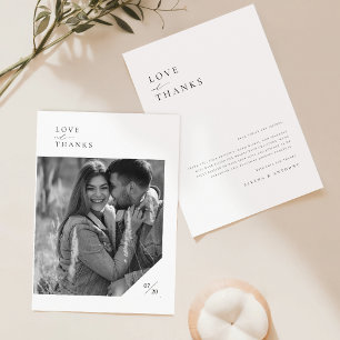 Carte De Remerciements Typographie minimaliste moderne Mariage photo