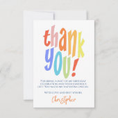 Carte De Remerciements Typographie moderne Anniversaire (Devant)