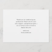 Carte De Remerciements Typographie moderne et élégant Diplôme Photo (Dos)