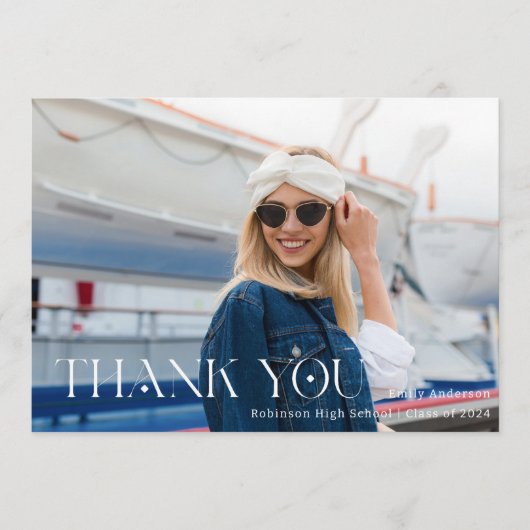 Carte De Remerciements Typographie moderne et élégant Diplôme Photo (Devant)