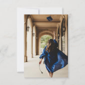 Carte De Remerciements Typographie moderne Photo Graduation Party Invitat (Dos)