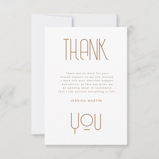 Carte De Remerciements Typographie moderne Photo Graduation Party Invitat (Devant)