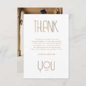 Carte De Remerciements Typographie moderne Photo Graduation Party Invitat (Devant / Derrière)