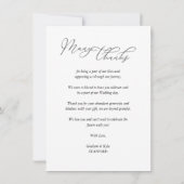 Carte De Remerciements Typographie moderne Script Photo Nouveaux mariés (Dos)