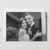 Carte De Remerciements Typographie moderne Simple Elégant Mariage Photo (Devant)