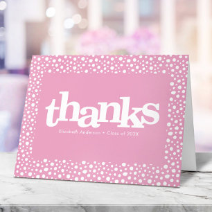 Carte De Remerciements Typographie moderne simple et audacieuse rose tend