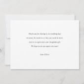 Carte De Remerciements Typographie moderne simple photo de mariage person (Dos)