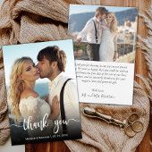 Carte De Remerciements Typographie moderne superposition Script Mariage p