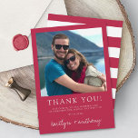 Carte De Remerciements Typographie moderne Viva Magenta Photo minimaliste<br><div class="desc">Dites merci avec style avec ces cartes de remerciement mariages modernes et très tendance. Le design est facile à personnaliser avec votre propre libellé et votre famille et vos amis seront ravis quand ils recevront ces fabuleux remerciements. Les éléments correspondants se trouvent dans la collection.</div>