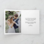 Carte De Remerciements Typographie noir Retro Mariage photo moderne (Intérieur)