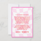 Carte De Remerciements Typographie Rétro Audacieuse Rose Rouge Vibrant (Dos)