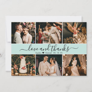 Carte De Remerciements Typographie romantique moderne 6 Collage photo Mer