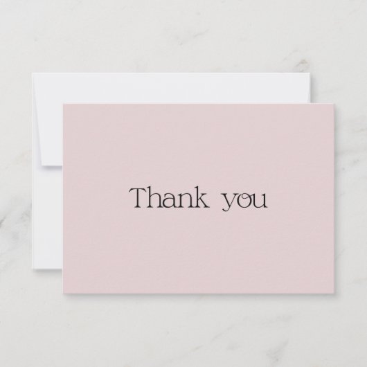 Carte De Remerciements Typographie rose pâle (Devant)