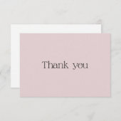 Carte De Remerciements Typographie rose pâle (Devant / Derrière)