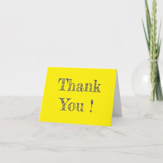Carte De Remerciements Typographie simple jaune (Devant)