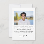 Carte De Remerciements Typographie simple moderne Photo remise de diplôme (Dos)