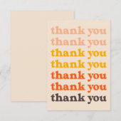 Carte De Remerciements Typographie simple rétro Peach Yellow Brown (Devant / Derrière)