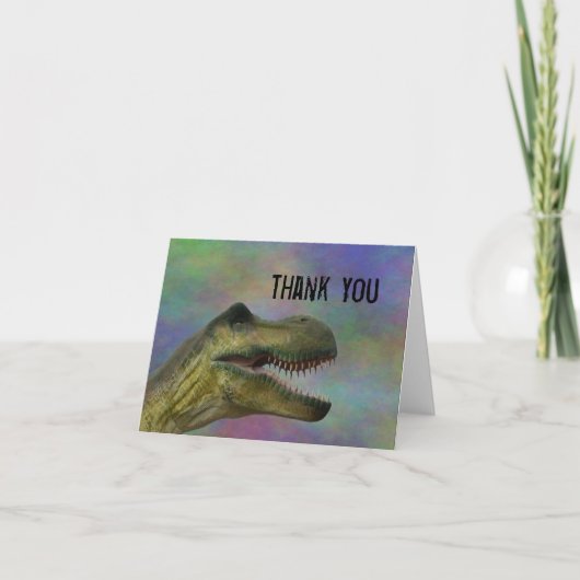 Carte De Remerciements Tyrannosaurus Rex Dinosaur T-Rex fête d'anniversai (Devant)