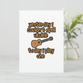 Carte De Remerciements Ukulele Original Drôle (Debout devant)