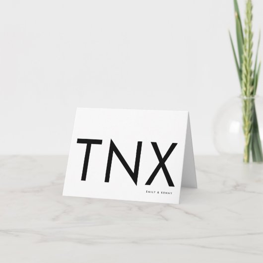 Carte De Remerciements Ultra moderne Gras Big TNX Simple (Devant)