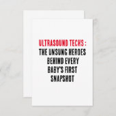 Carte De Remerciements Ultrasound techs : Les héros méconnus derrière cha (Devant / Derrière)