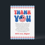 Carte De Remerciements Un Américain 4 juillet premier anniversaire<br><div class="desc">Célébrez le premier anniversaire de votre enfant avec un air patriotique en utilisant notre "One American Dude 4 juillet First Birthday Carte de remerciements". Cette carte de charme est parfaite pour exprimer sa gratitude à la famille et aux amis qui ont participé à la célébration. Doté d'un design enchanteur avec...</div>