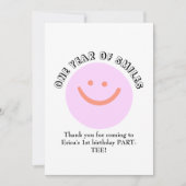 Carte De Remerciements UN AN DE SOURIS Anniversaire bébé ajouter des déta (Devant)