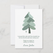 Carte De Remerciements Un arbre de Noël simple Anniversaire (Devant)