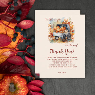 Carte De Remerciements Un Baby shower Automne Un Peu Citrouille   Neutre 