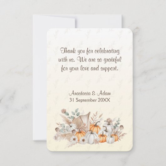 Carte De Remerciements Un Baby shower Boho Un Peu Citrouille (Devant)