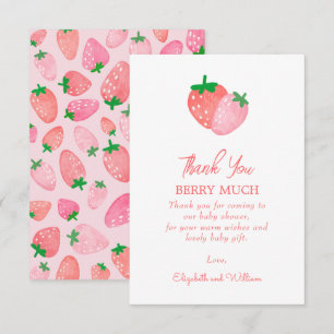 Carte De Remerciements Un Baby shower de fraises doux au Berry