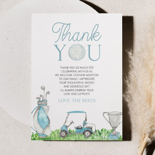 Carte De Remerciements Un Baby shower De Golf Un Peu Bleu